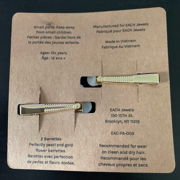 Each Jewels mother of pearl flower barrette set - Picture 4 of 5